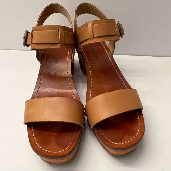 Lucky Brand Womens Hannela Brown Leather Boho Wooden Platform Sandals Size 9.5 - Picture 8 of 14
